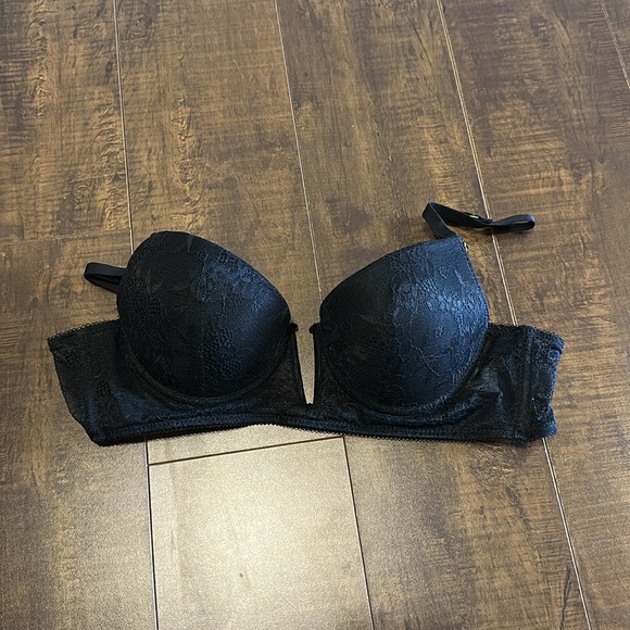 Lace Push-Up Bra Set - Red and Black - Picture 4 of 5